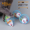 1pc Cat Toy Stick Feather Wand With Bell Mouse Cage Toys Plastic