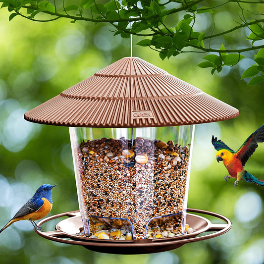 New Waterproof Gazebo Hanging Wild Bird Feeder Outdoor Container With